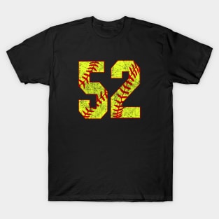 Fastpitch Softball Number 52 #52 Softball Shirt Jersey Uniform Favorite Player Biggest Fan T-Shirt